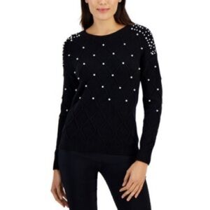 JPR Studio
Women's Imitation Pearl diamond-stitch Crewneck sweater/size M